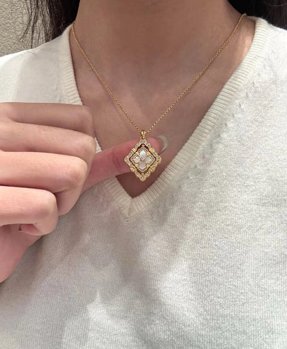 [⭐Clover Jewelry] B.C.L ENAMEL ROTATING SINGLE-DIAMOND NECKLACE（Various colors）
