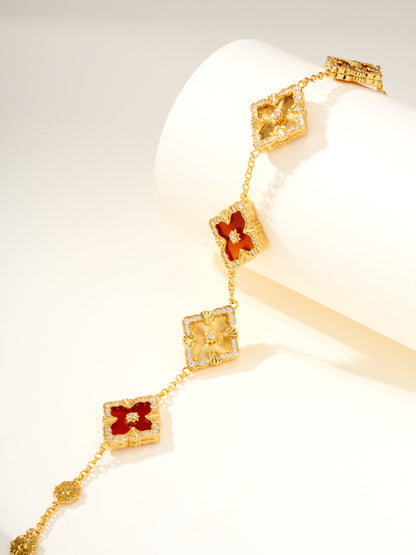[⭐Clover Jewelry]B.C.L ENAMELED Five-Flower Bracelet（Various Colors) BIG SIZE