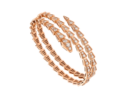 [⭐Clover Jewelry]SERPENTI BRACELET PINK GOLD DIAMOND DOUBLE ROW