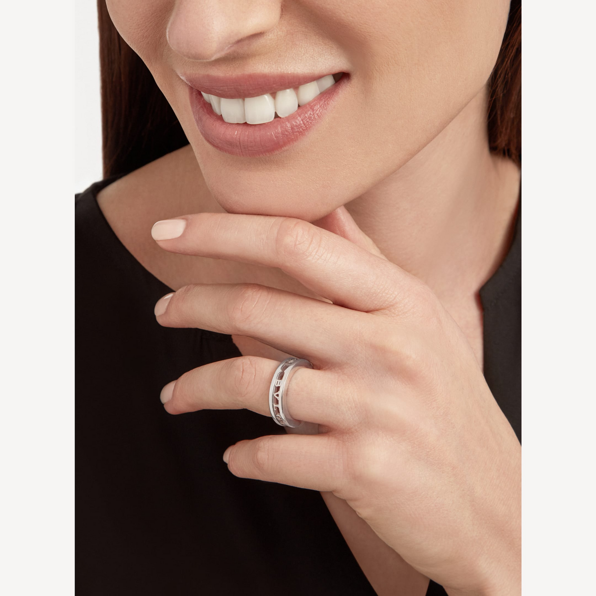[⭐Clover Jewelry]ZERO 1 ONE-BAND WITH OPENWORK LOGO SPIRAL RING