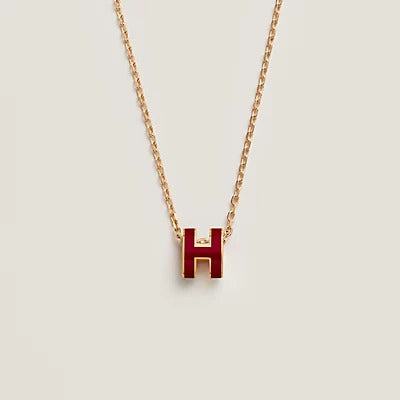 [⭐Clover Jewelry]HM CLIC RED ENAMEL GOLD NECKLACE