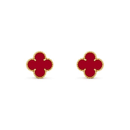 [⭐Clover Jewelry]CLOVER MEDIUM 1 MOTIFS CARNELIAN  EARRINGS