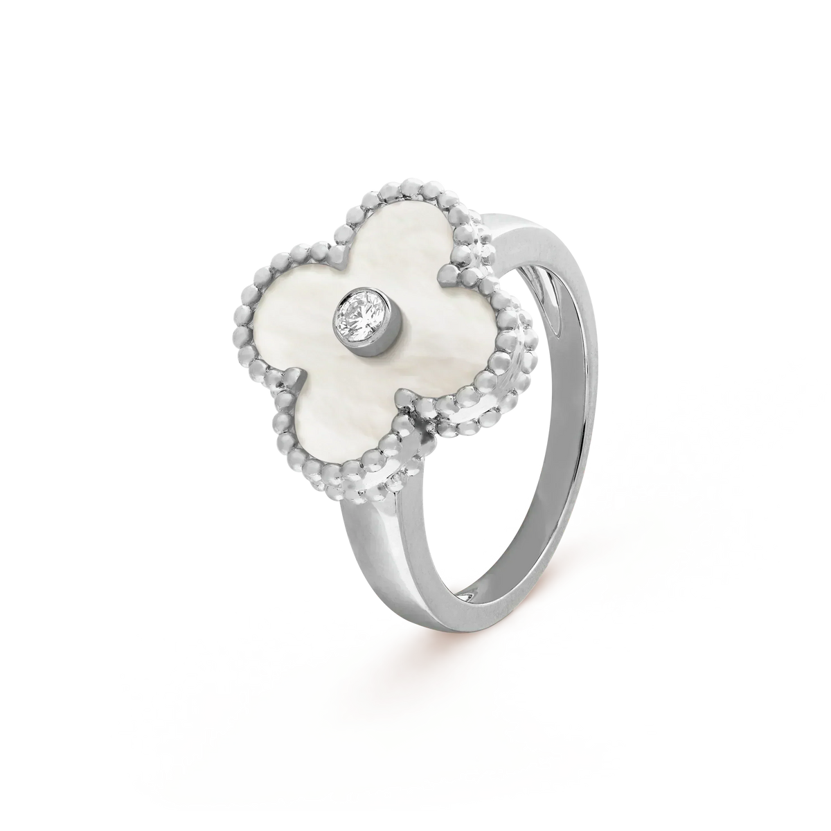 [⭐Clover Jewelry]CLOVER SILVER MOP DIAMOND RING