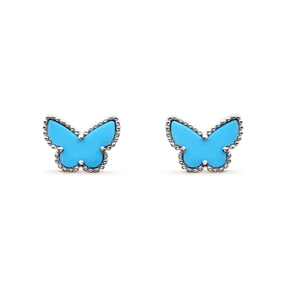 [⭐Clover Jewelry]BUTTERFLY TURQUOISE EARRINGS SILVER