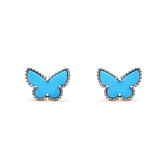 [⭐Clover Jewelry]BUTTERFLY TURQUOISE EARRINGS SILVER
