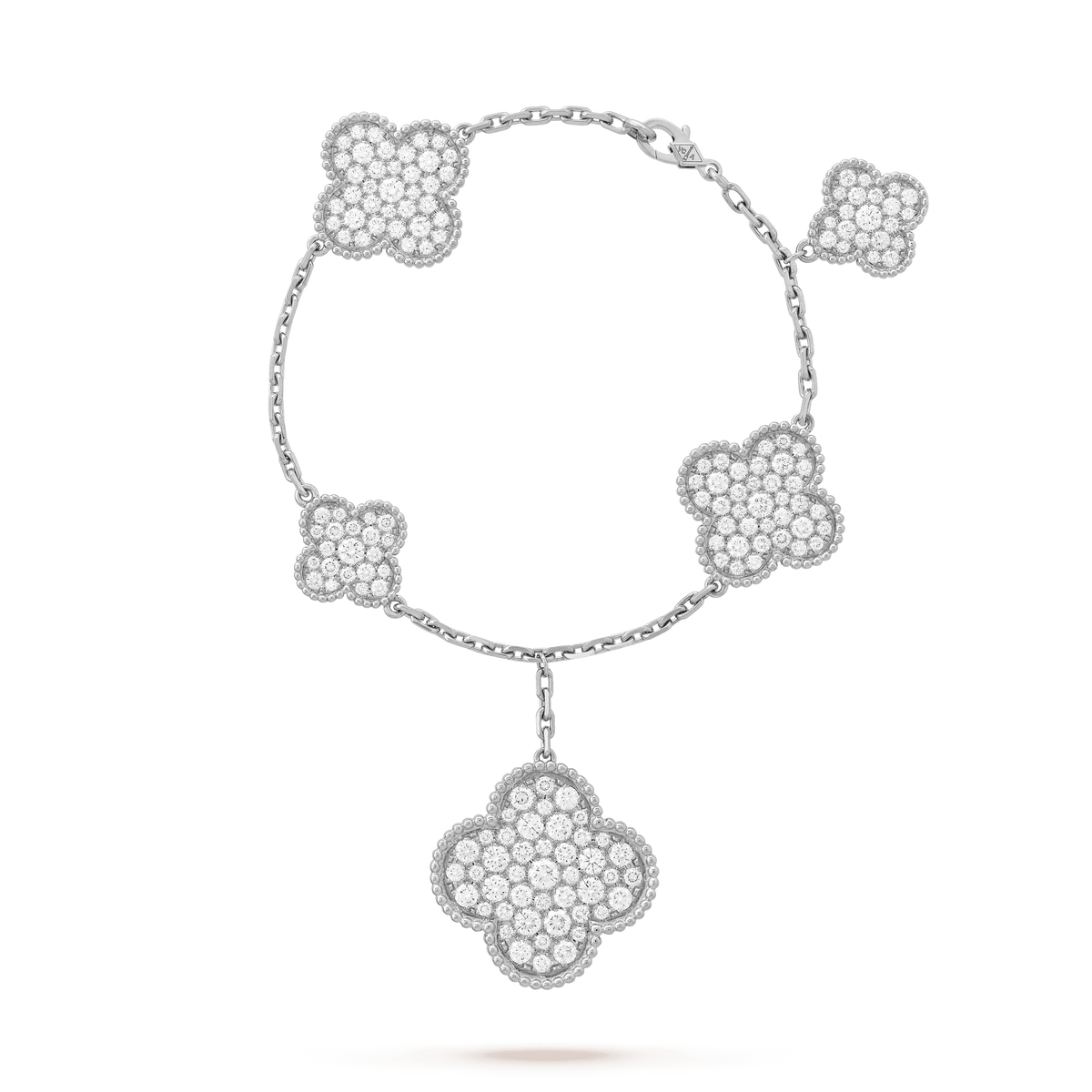 [⭐Clover Jewelry]CLOVER 6 MOTIFS SILVER DIAMOND BRACELET
