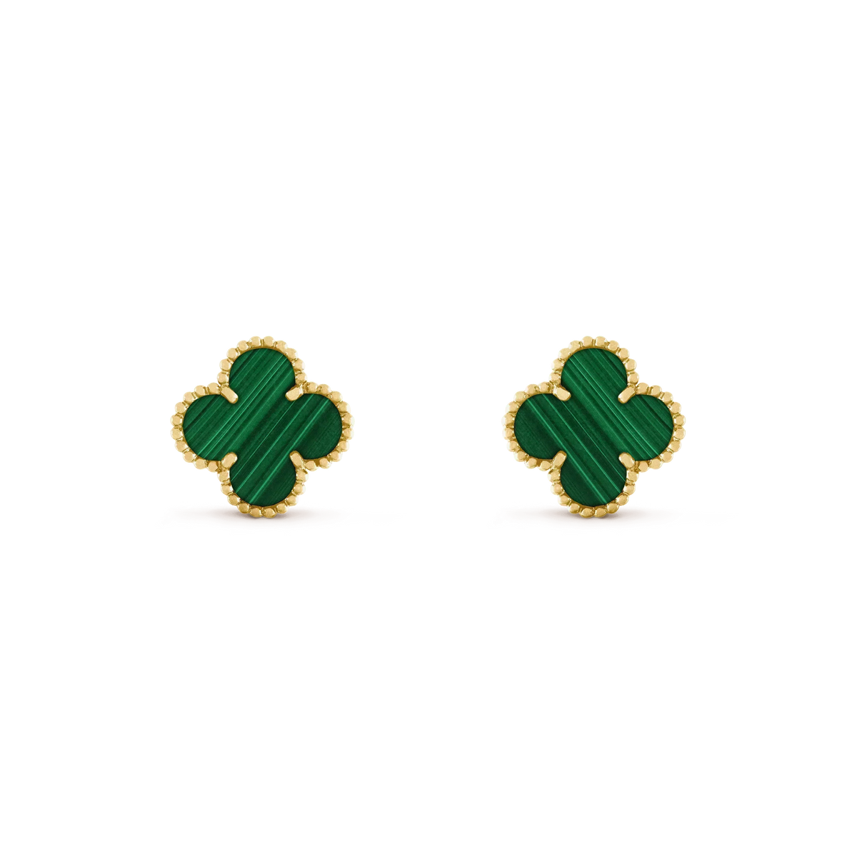 [⭐Clover Jewelry]CLOVER MEDIUM 1 MOTIFS MALACHITE  EARRINGS