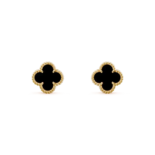 [⭐Clover Jewelry]CLOVER MINI 9.5MM BLACK MOP EARRINGS