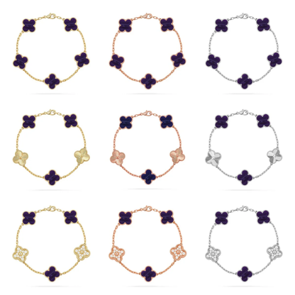 [⭐Clover Jewelry]CLOVER 5 MOTIF PURPLE STRIPES BRACELET COLLECTION