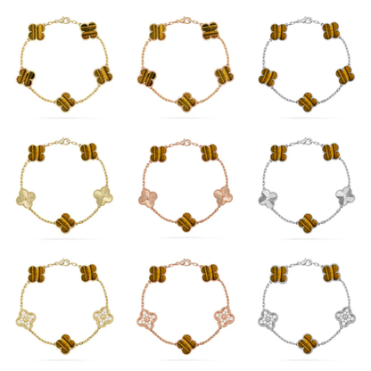 [⭐Clover Jewelry] CLOVER 5 MOTIFS TIGER EYE BRACELET COLLECTION