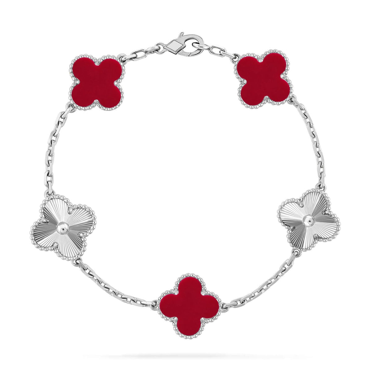 [⭐Clover Jewelry] CLOVER 5 MOTIF RED CORNELIAN BRACELET COLLECTION