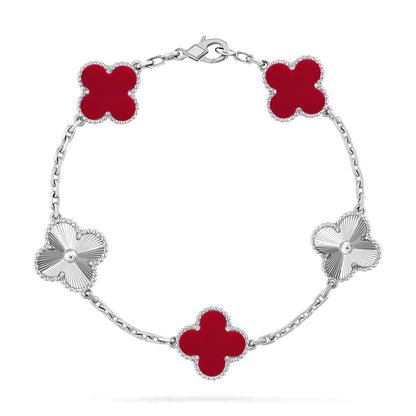 [⭐Clover Jewelry] CLOVER 5 MOTIF RED CORNELIAN BRACELET COLLECTION