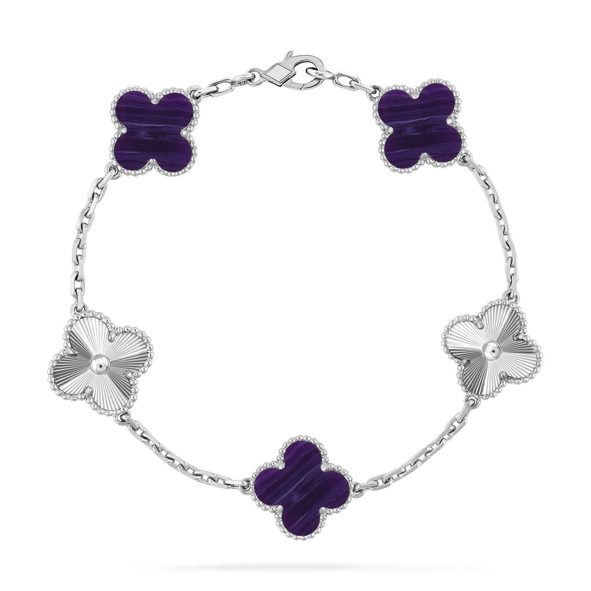 [⭐Clover Jewelry]CLOVER 5 MOTIF PURPLE STRIPES BRACELET COLLECTION