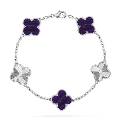 [⭐Clover Jewelry]CLOVER 5 MOTIF PURPLE STRIPES BRACELET COLLECTION