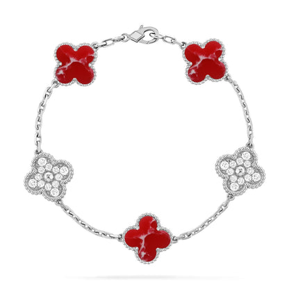 [⭐Clover Jewelry]CLOVER 5 MOTIF RED PATTERN BRACELET COLLECTION