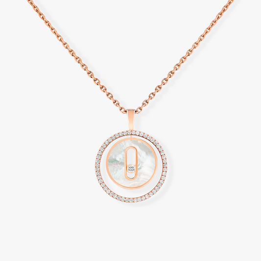 [⭐Clover Jewelry]Demo MOVE 1 DIAMOND WHITE MOTHER OF PEARL PINK GOLD DIAMOND NECKLACE