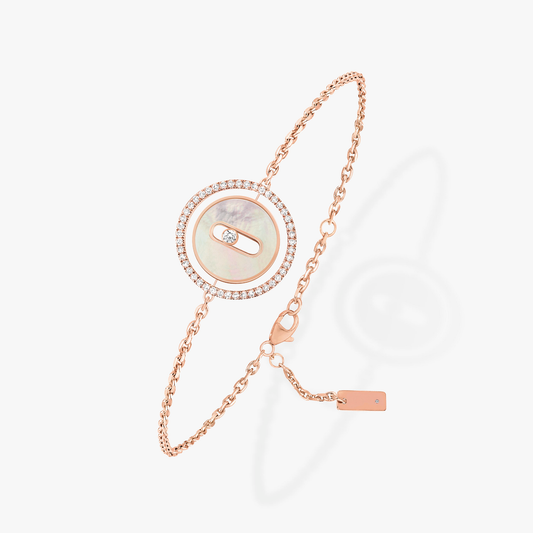 [⭐Clover Jewelry]Demo MOVE WHITE MOTHER OF PEARL PINK GOLD DIAMOND BRACELET