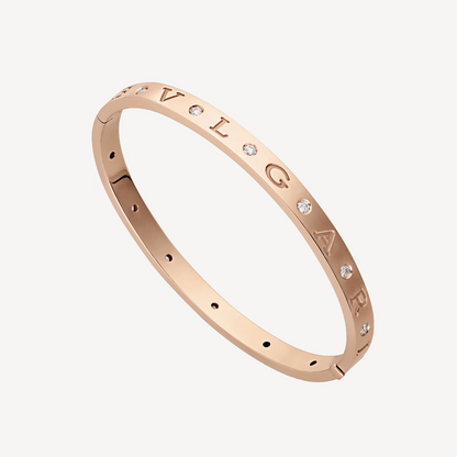 [⭐Clover Jewelry]ZERO 1 PINK GOLD 12 DIAMONDS BRACELET