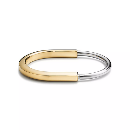 [Clover Jewelry]LOCK BRACELET YELLOW AND WHITE GOLD
