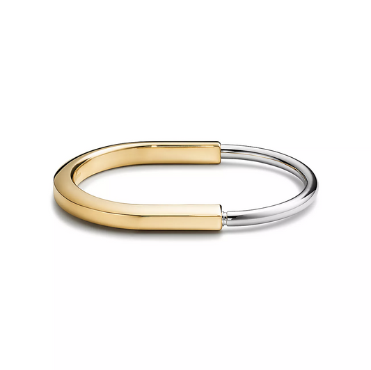 [Clover Jewelry]LOCK BRACELET YELLOW AND WHITE GOLD