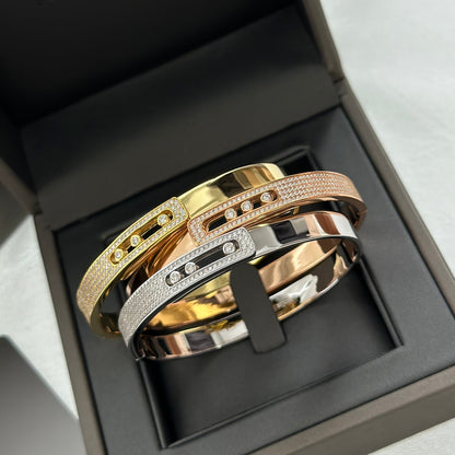 [⭐Clover Jewelry]Move Noa Rose Gold Pavé Diamond Bangle Bracelet