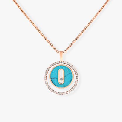 [⭐Clover Jewelry]Demo MOVE 1 DIAMOND TURQUOISE PINK GOLD DIAMOND NECKLACE
