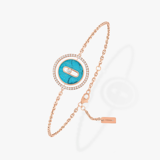[⭐Clover Jewelry]Demo MOVE TURQUOISE PINK GOLD DIAMOND BRACELET