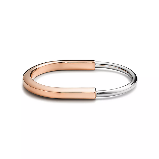 [Clover Jewelry]LOCK BRACELET ROSE AND WHITE GOLD