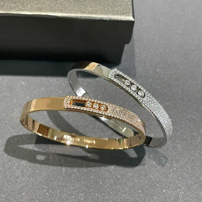 [⭐Clover Jewelry]Move Noa Rose Gold Pavé Diamond Bangle Bracelet