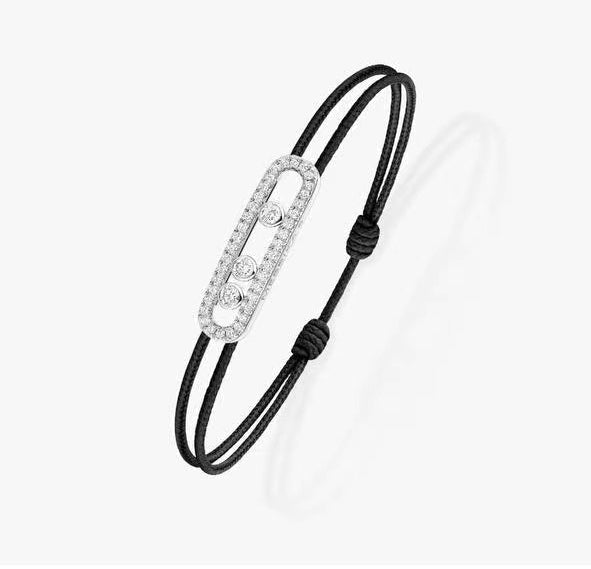 [⭐Clover Jewelry]Messika Care(s) pink cord pavé bracelet