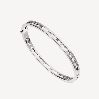 [⭐Clover Jewelry]ZERO 1 SPIRAL LOGO SILVER BRACELET