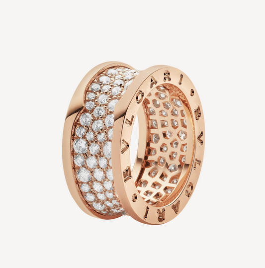 [⭐Clover Jewelry]ZERO 1 WITH PAVED DIAMONDS ON THE SPIRAL RING