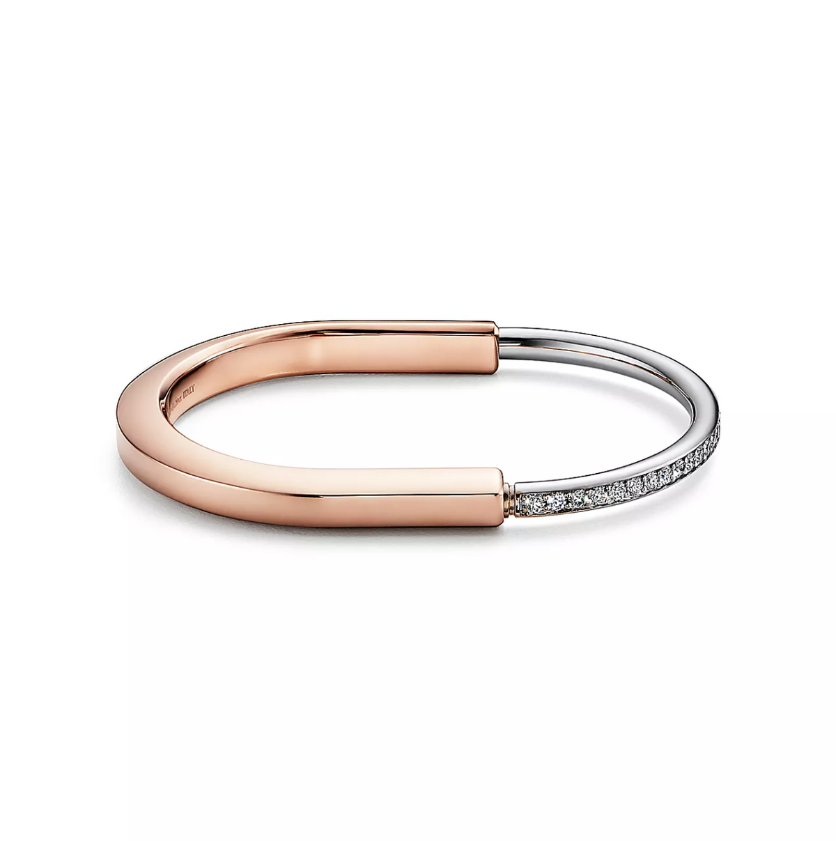 [Clover Jewelry]LOCK BRACELET ROSE AND WHITE GOLD DIAMOND