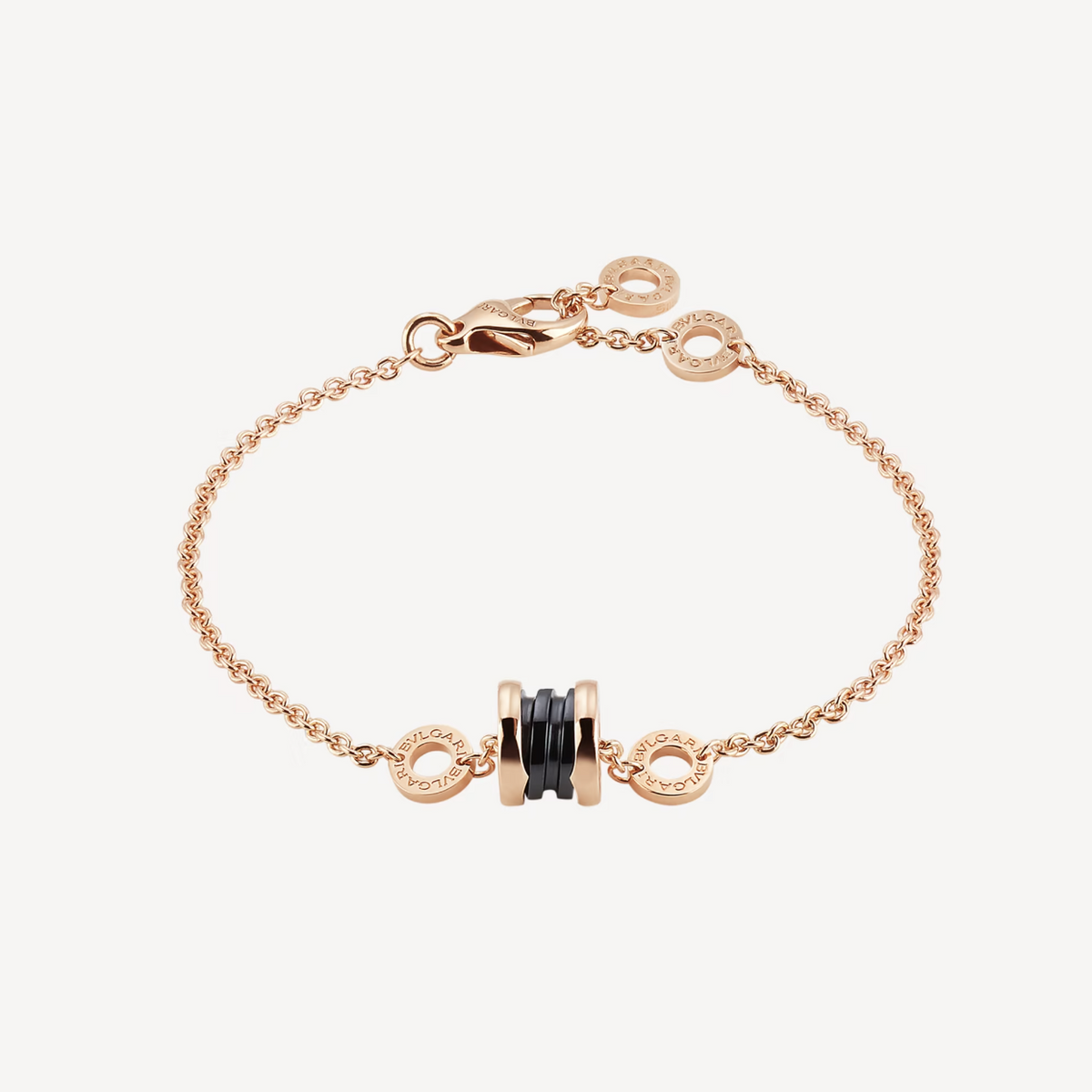 [⭐Clover Jewelry]ZERO 1 SOFT PINK GOLD AND BLACK CERAMIC BRACELET