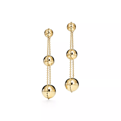 [Clover Jewelry]TRIPLE DROP GOLD EARRINGS