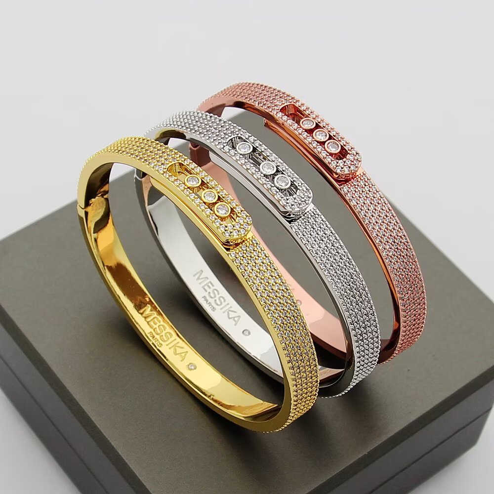 [⭐Clover Jewelry]Move Noa Full Pavé Diamond Bangle Bracelet