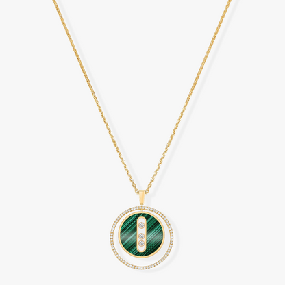 [⭐Clover Jewelry]Demo MOVE 3 DIAMOND MALACHITE GOLD DIAMOND NECKLACE