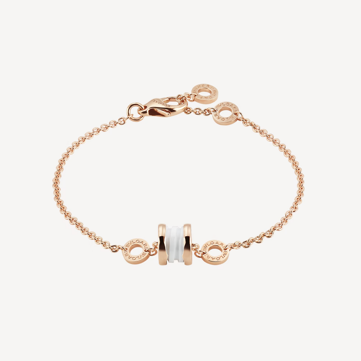 [⭐Clover Jewelry]ZERO 1 SOFT PINK GOLD AND WHITE CERAMIC BRACELET