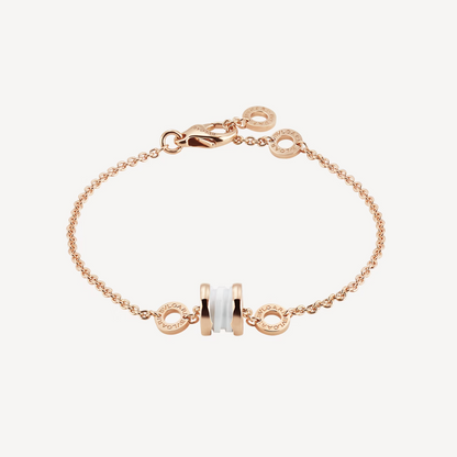 [⭐Clover Jewelry]ZERO 1 SOFT PINK GOLD AND WHITE CERAMIC BRACELET