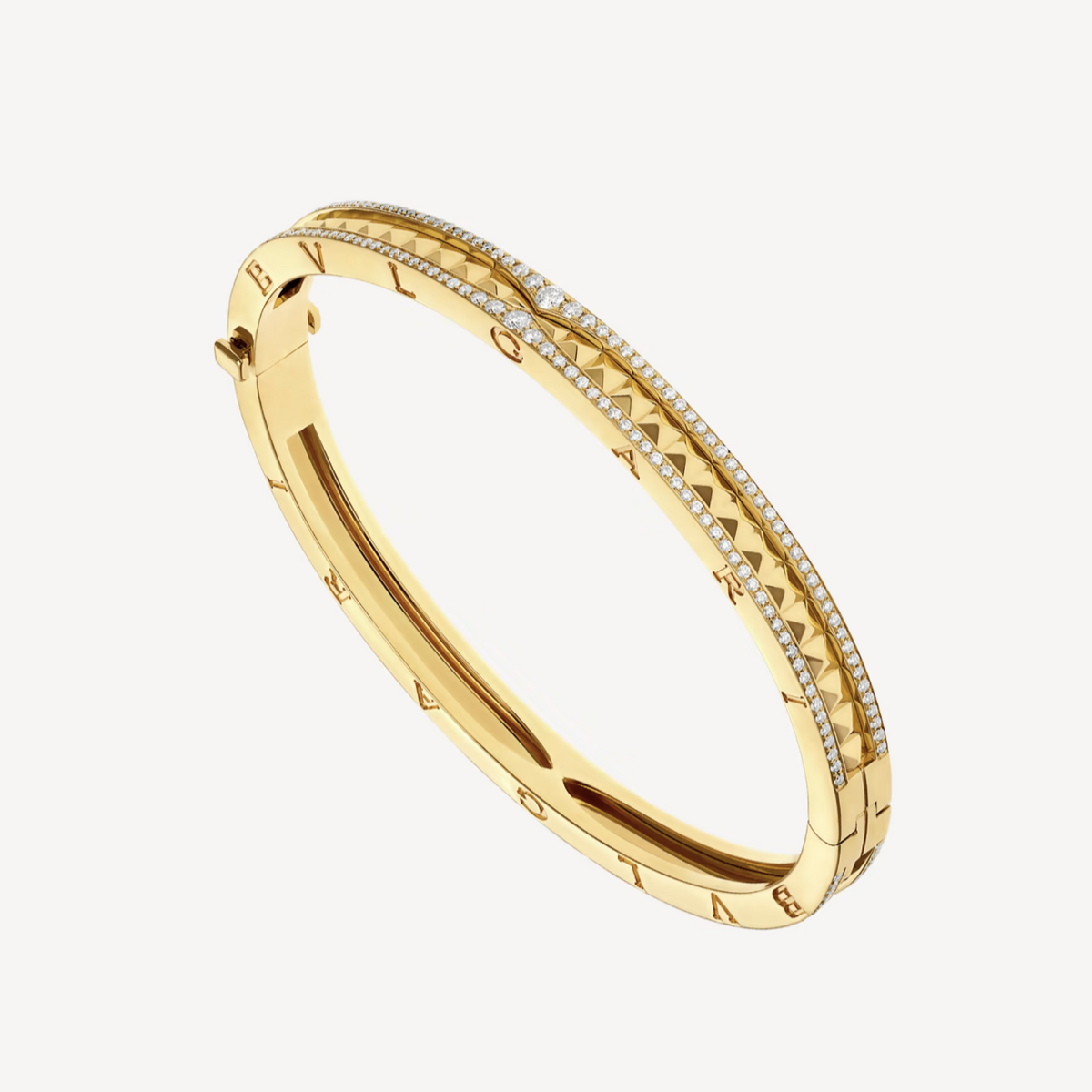 [⭐Clover Jewelry]ZERO 1 SPIRAL AND PAVED DIAMOND GOLD BRACELET