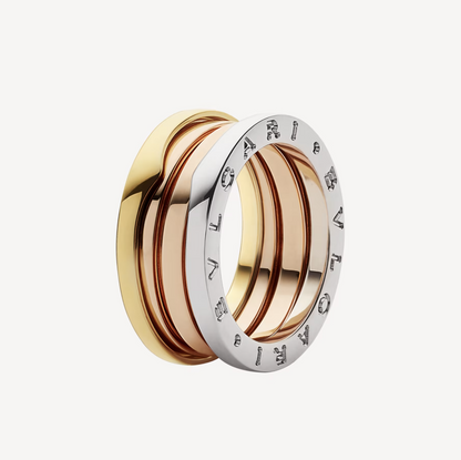 [⭐Clover Jewelry]ZERO 1 THREE-BAND ROSE WHITE AND YELLOW RING