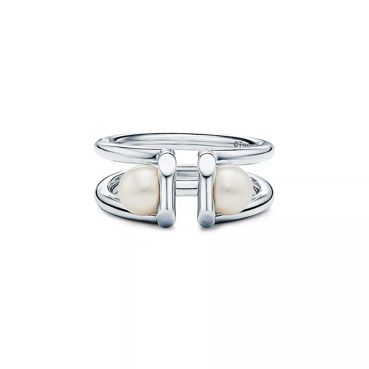 [Clover Jewelry]DOUBLE PEARL SILVER RING