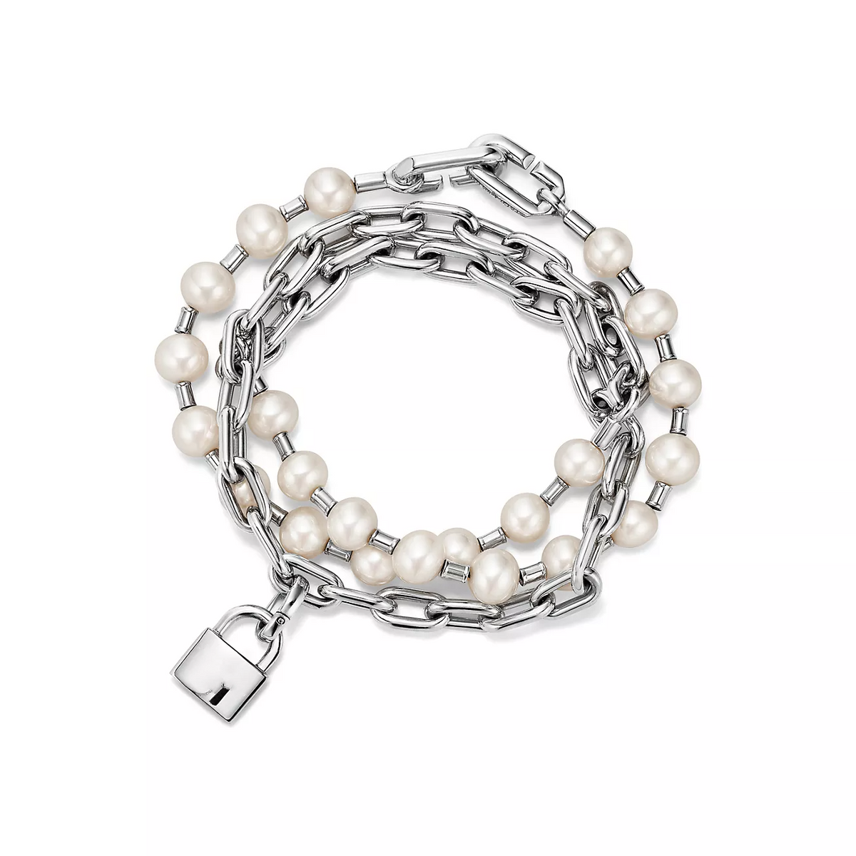 [Clover Jewelry]PEARL LOCK SILVER BRACELET