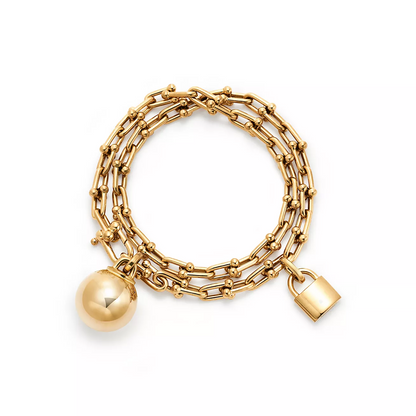 [Clover Jewelry]HARDWEAR SMALL WRAP GOLD BRACELET