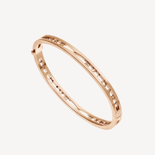 [⭐Clover Jewelry]ZERO 1 SPIRAL LOGO PINK GOLD BRACELET