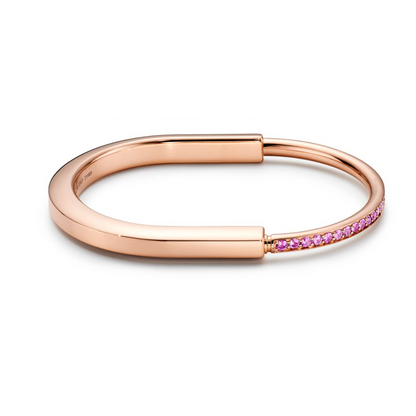 [Clover Jewelry]LOCK BRACELET ROSE DIAMOND PINK GOLD