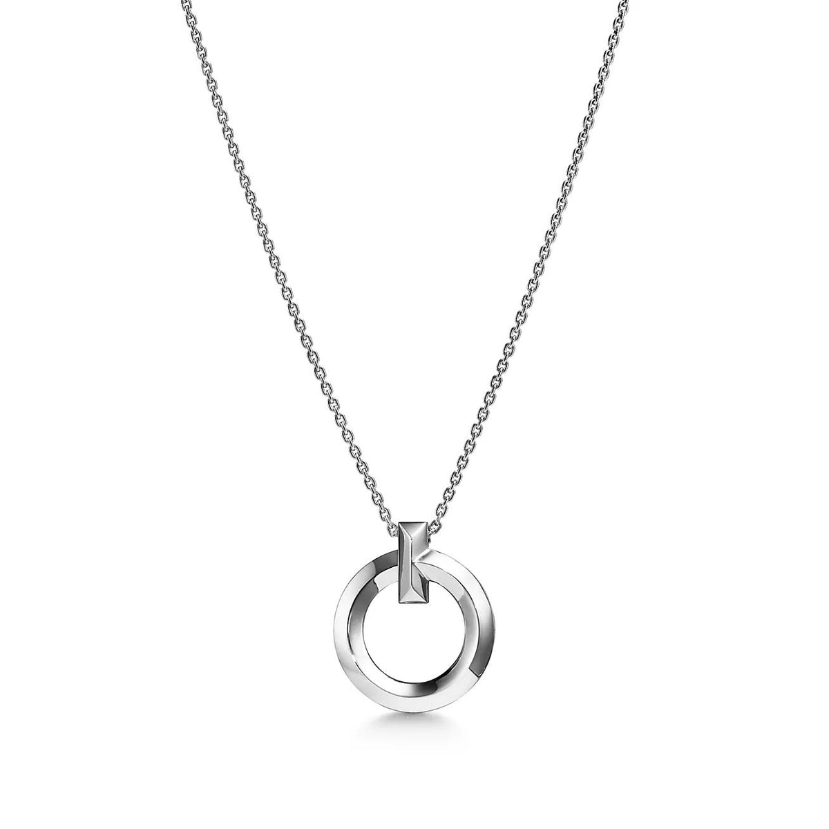 [Clover Jewelry]T CIRCLE PENDENT SILVER NECKLACE