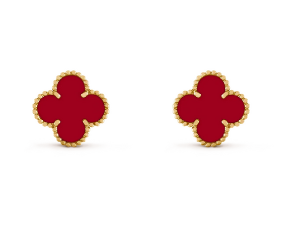 [⭐Clover Jewelry] CLOVER 20MM RED AGATE EARRINGS