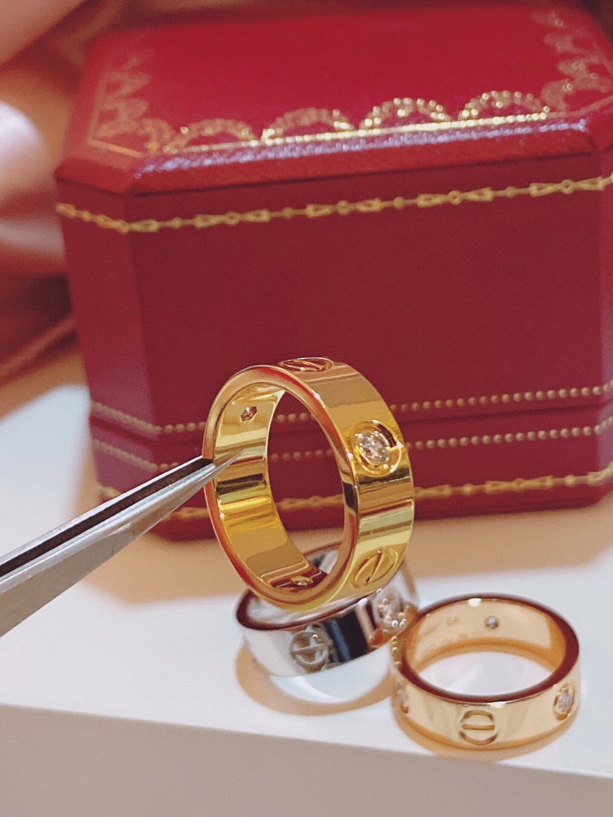 [⭐Clover Jewelry]Three-Diamond Ring