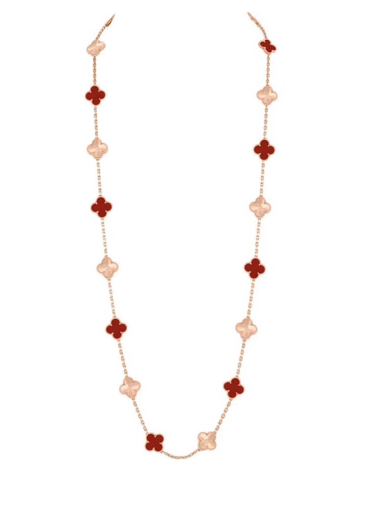 [⭐Clover Jewelry]CLOVER 20 MOTIFS LASER CARNELIAN NECKLACE